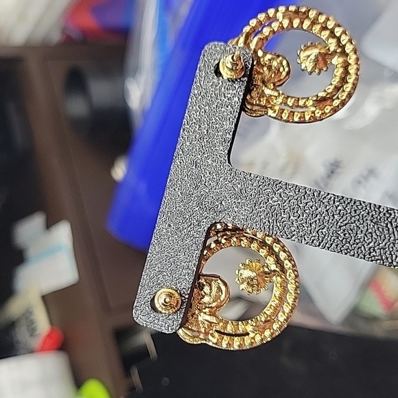 Gold Tone Crystal Earrings - Picture 3 of 3